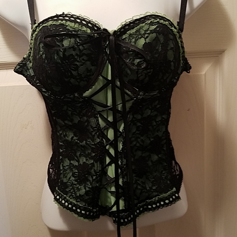 Black and green corset